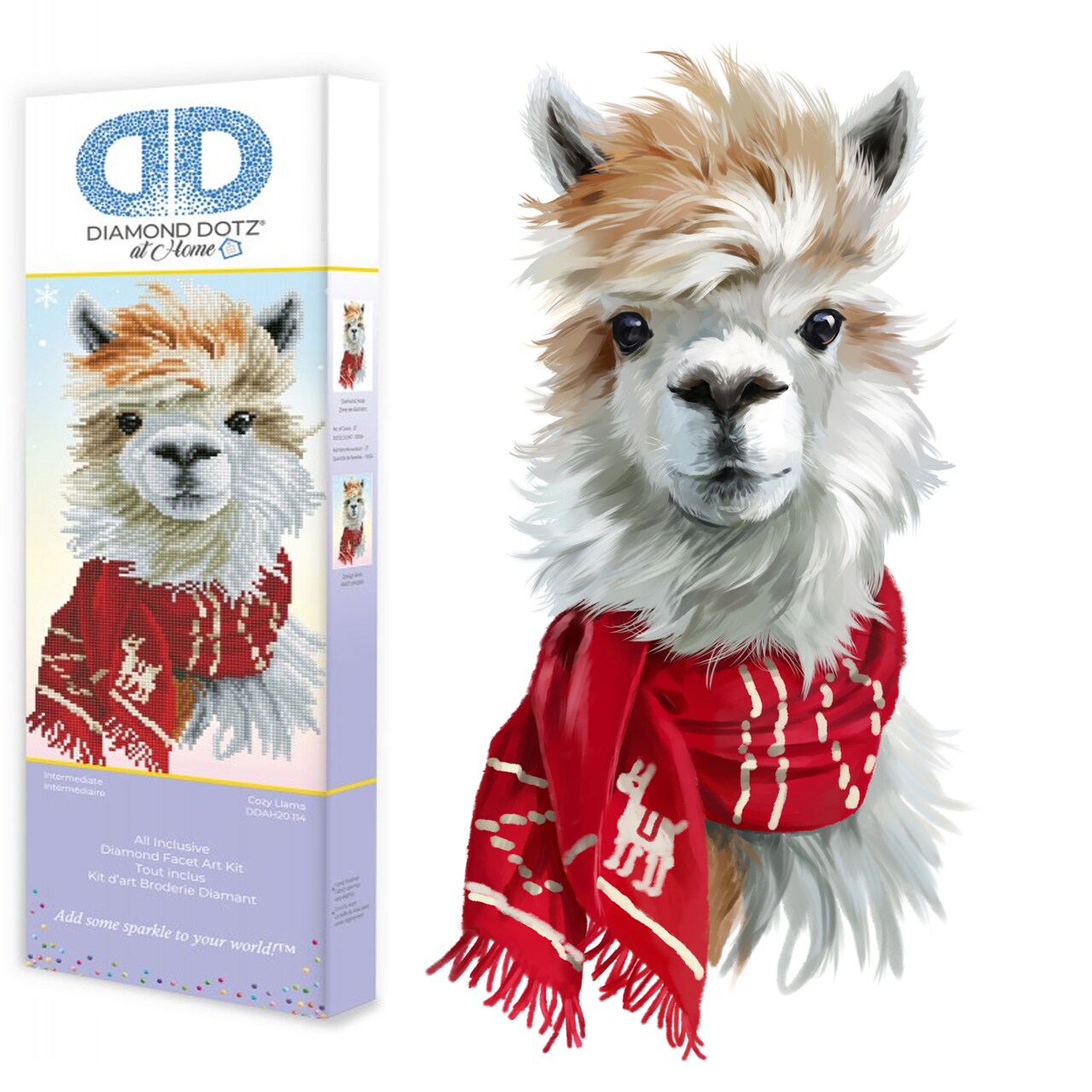 Diamond Dotz at Home Cozy Llama Diamond Painting Kits for Adults - Diamond Art Kits a Relaxing Creative Craft Kit with Dotz Gems 14x18
